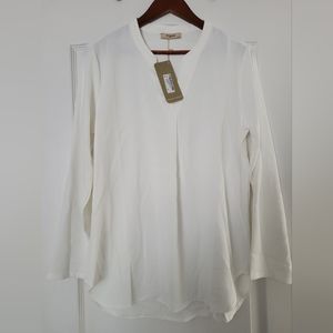 Timeson Women's Blouse, White, Size M